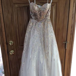 Terani Coture strapless sequined prom dress